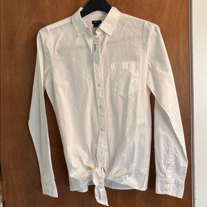 J.Crew - Women's White Button-Up Tie Front Shirt - size 4 tall NWT